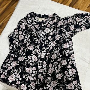 SALTWATER LUXE Black and Pink Floral Blouse